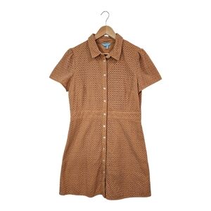 Draper James Faith Shirt Dress Eyelet Crochet Boho Summer Coastal Cotton